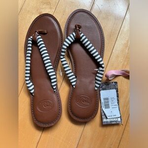 Quiksilver Brown Sandals with Black and White Straps
